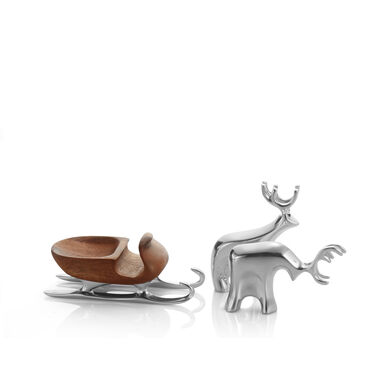 Miniature Sleigh w/ Reindeer Set