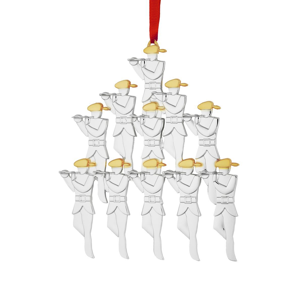 nambe 12 Days of Christmas Ornament Four Calling Birds Ornament| Silver and Twelve Days of Christmas: Nine Ladies Dancing Ornament | Nambé