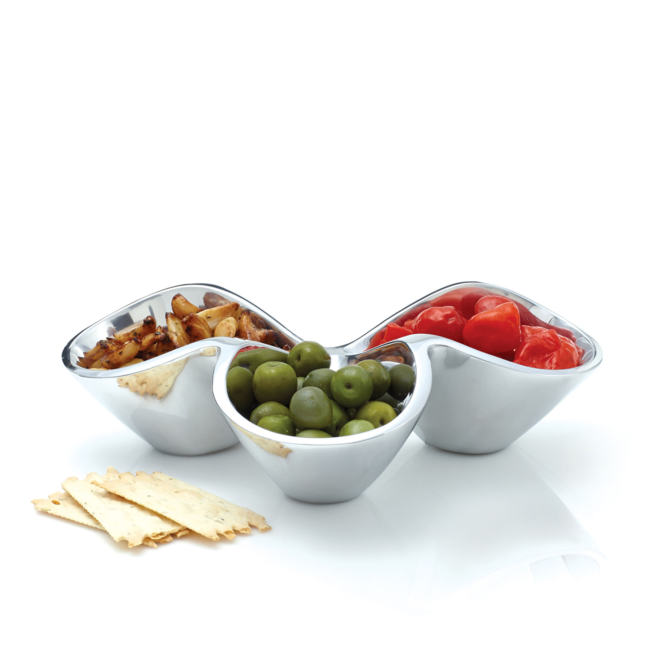MT0621 Nambe Bella Triple Condiment Server