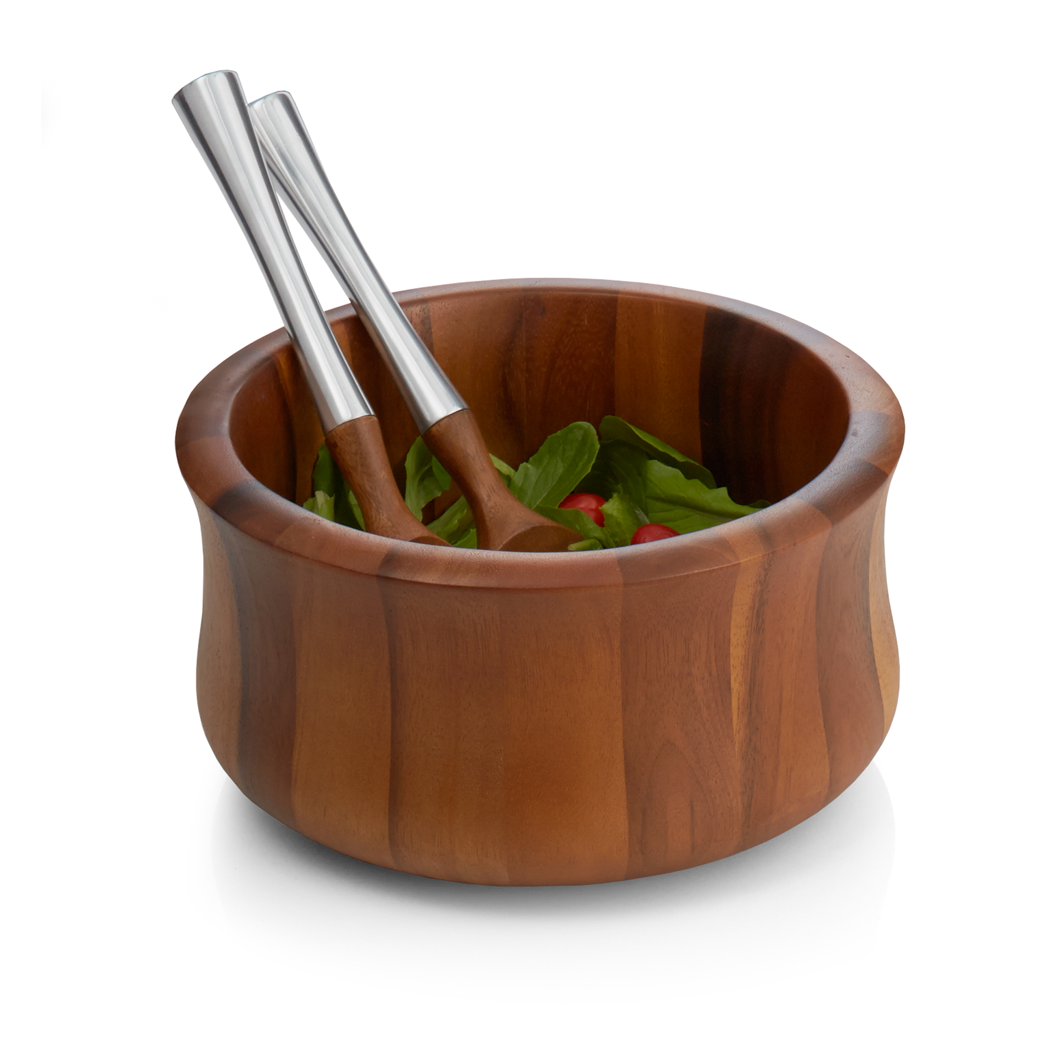Nambé Wood and Glass Salad Bowls Made for Entertaining Nambe
