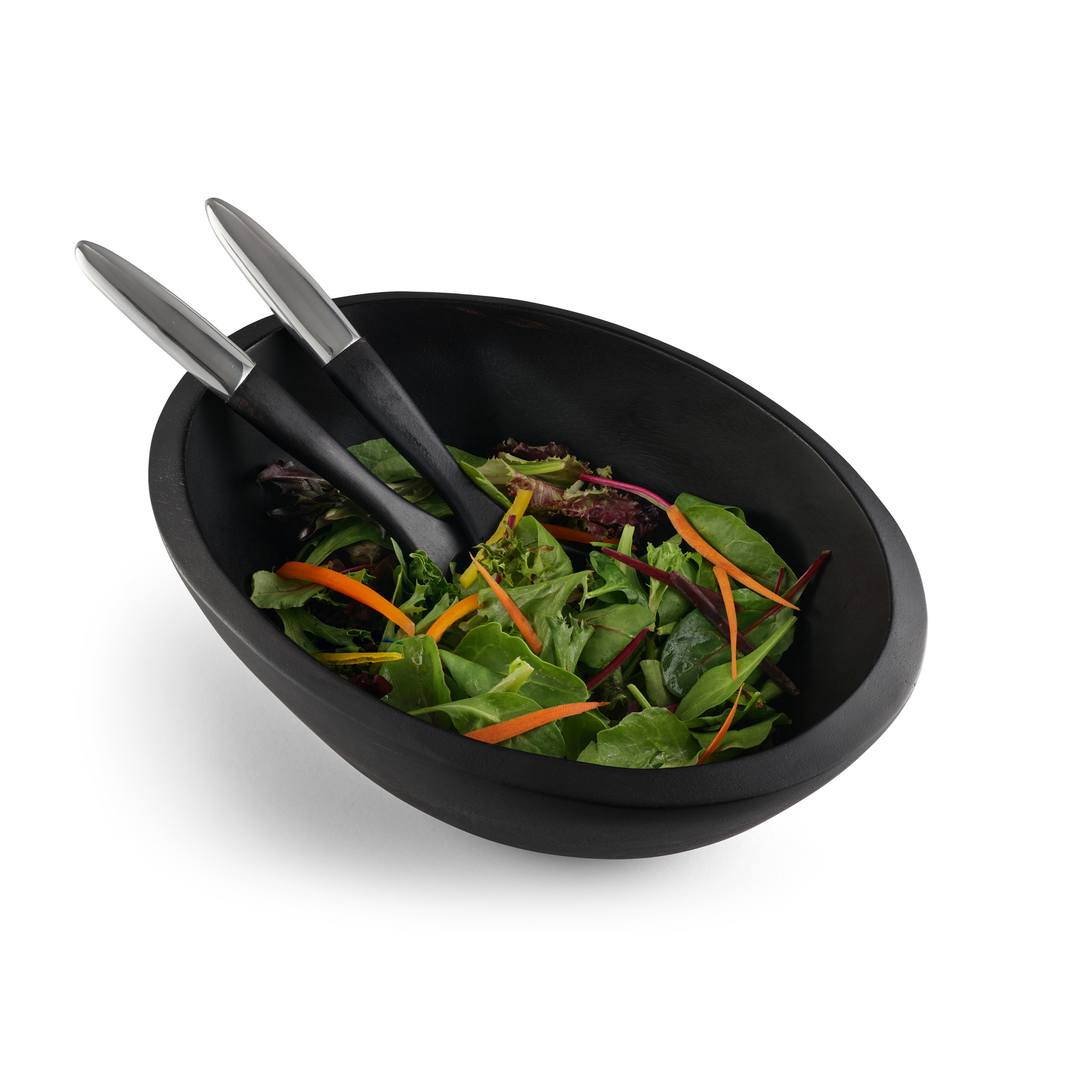 Noir Salad Bowl w/ Servers image number null