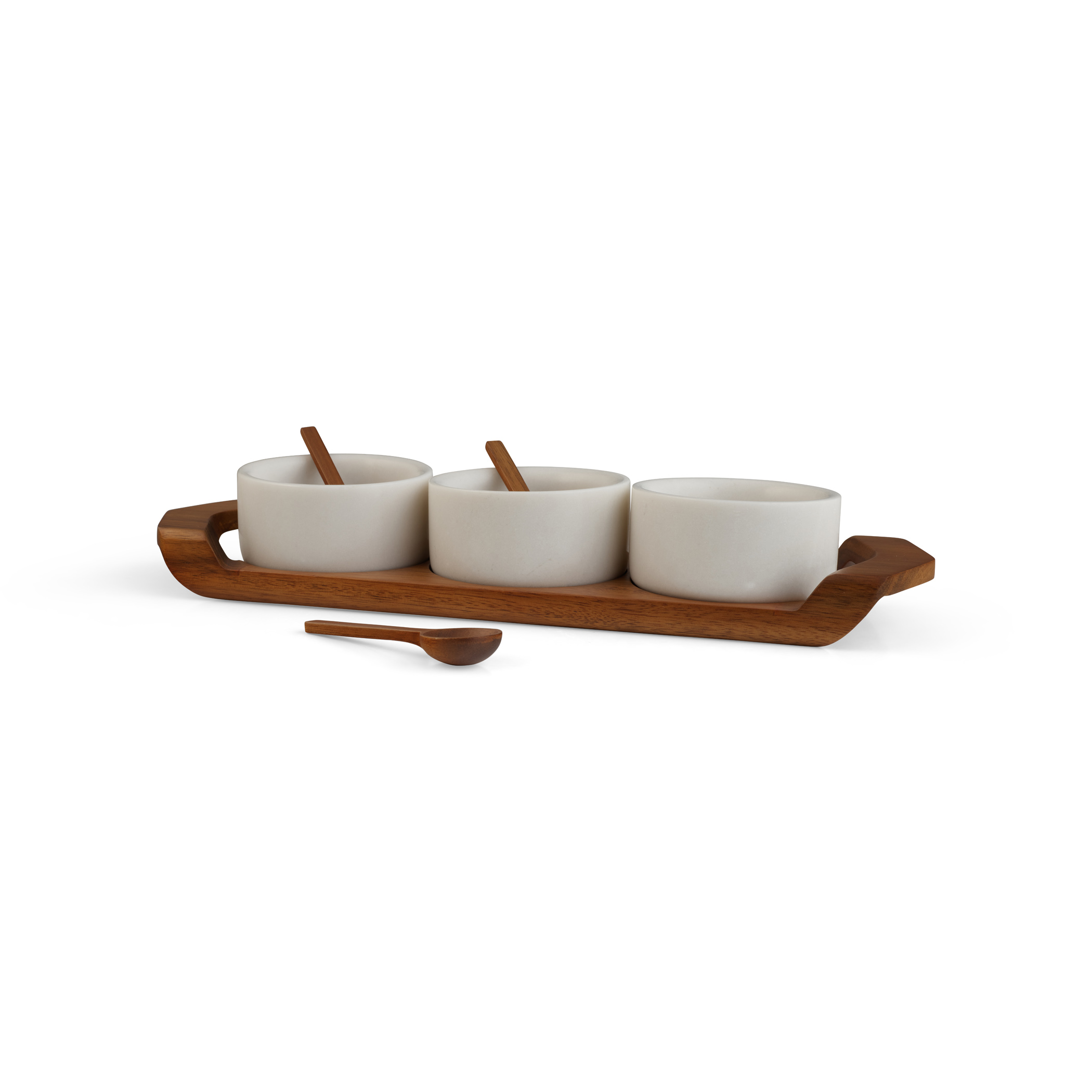 Chevron Condiment Tray w/ Spoons image number null