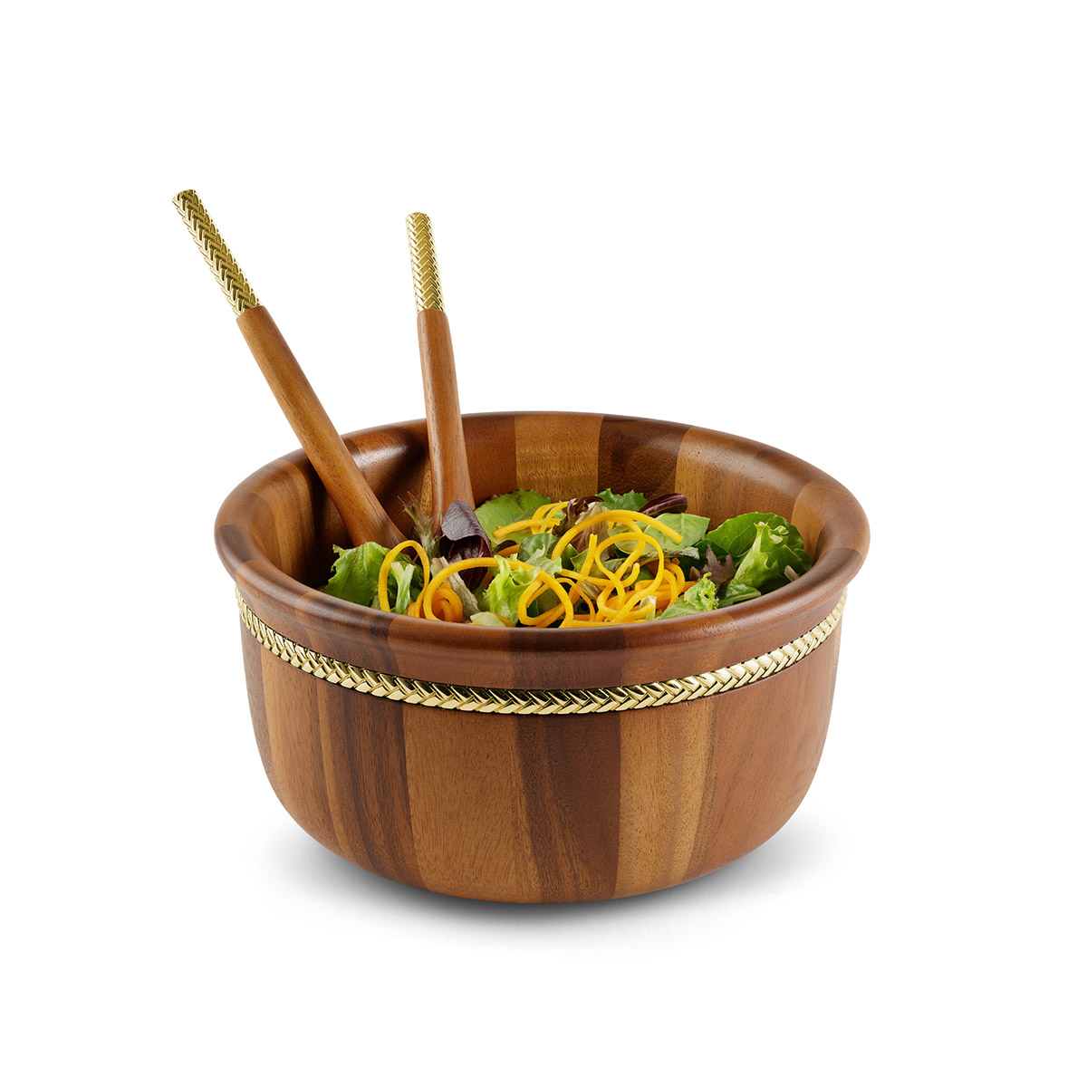 Braid Gold Round Salad Bowl image number null