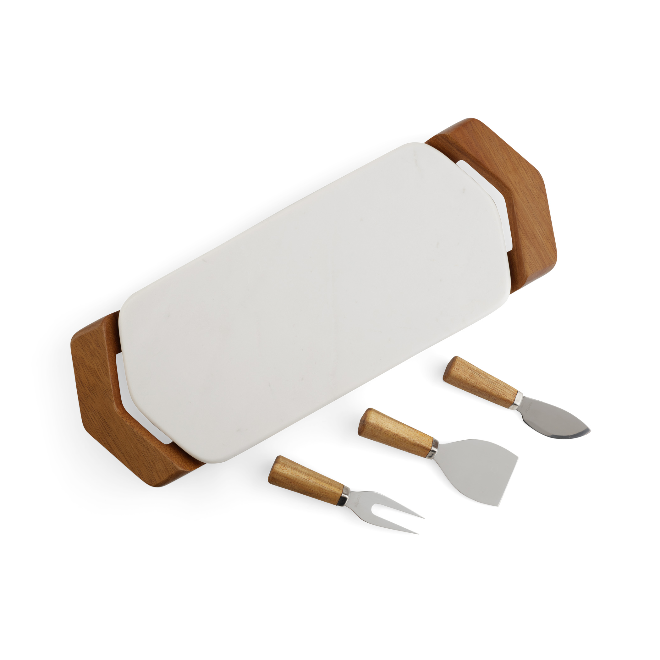 Chevron Cheese Tray w/ Knives image number null