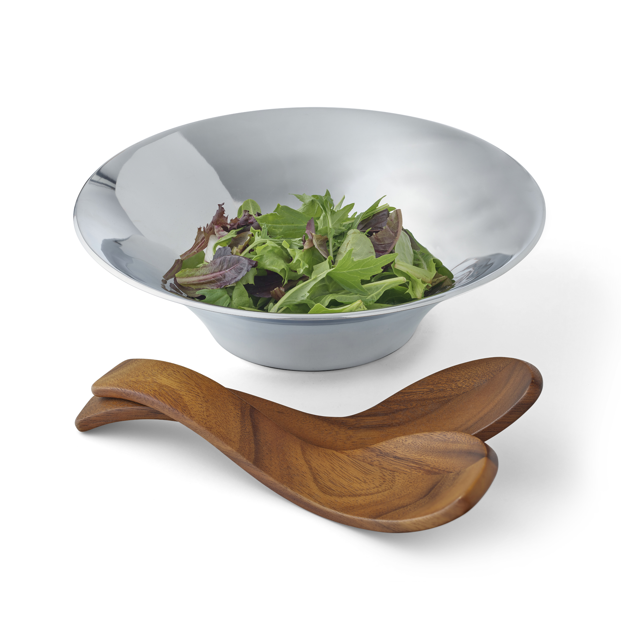 Nambé Salad Bowl W/ Servers