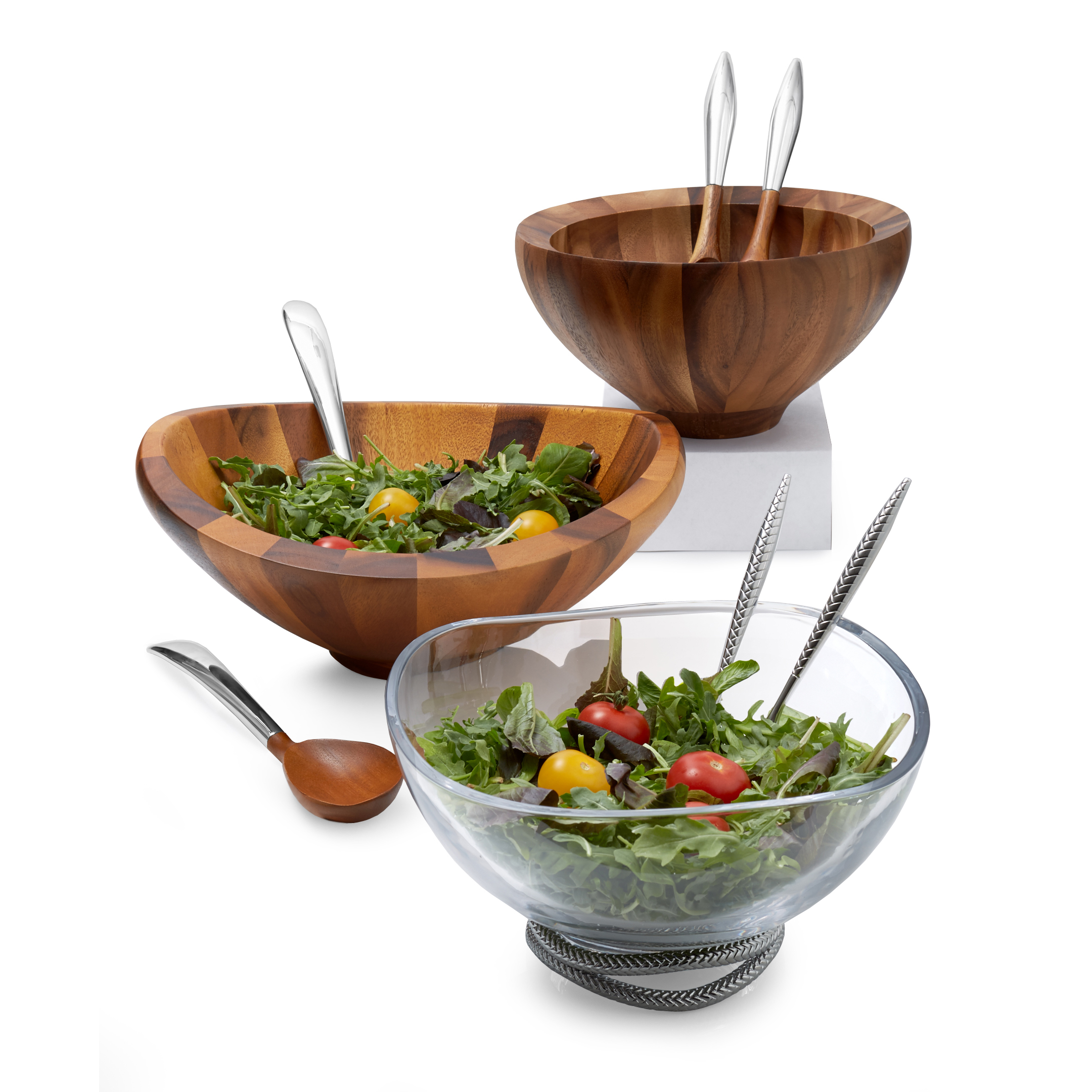 Nambé Salad Bowl W/ Servers