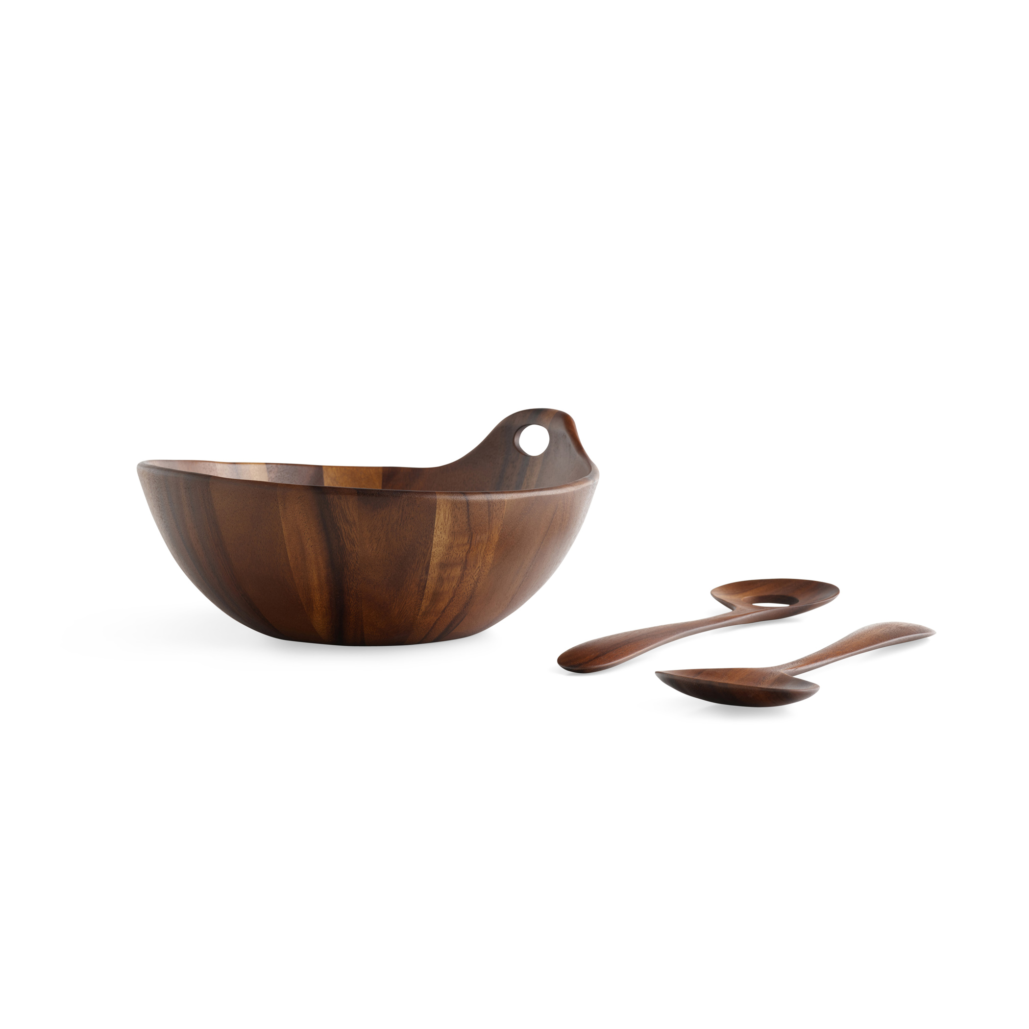 Portables Wood Salad Bowl w/Servers image number null