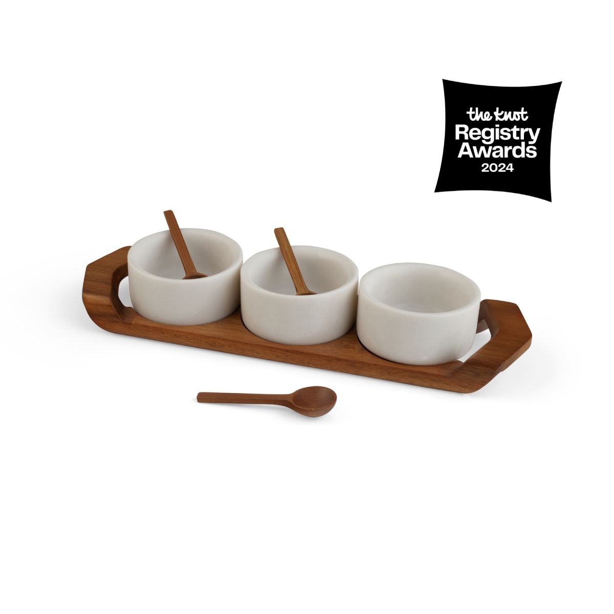 Chevron Condiment Tray w/ Spoons image number null