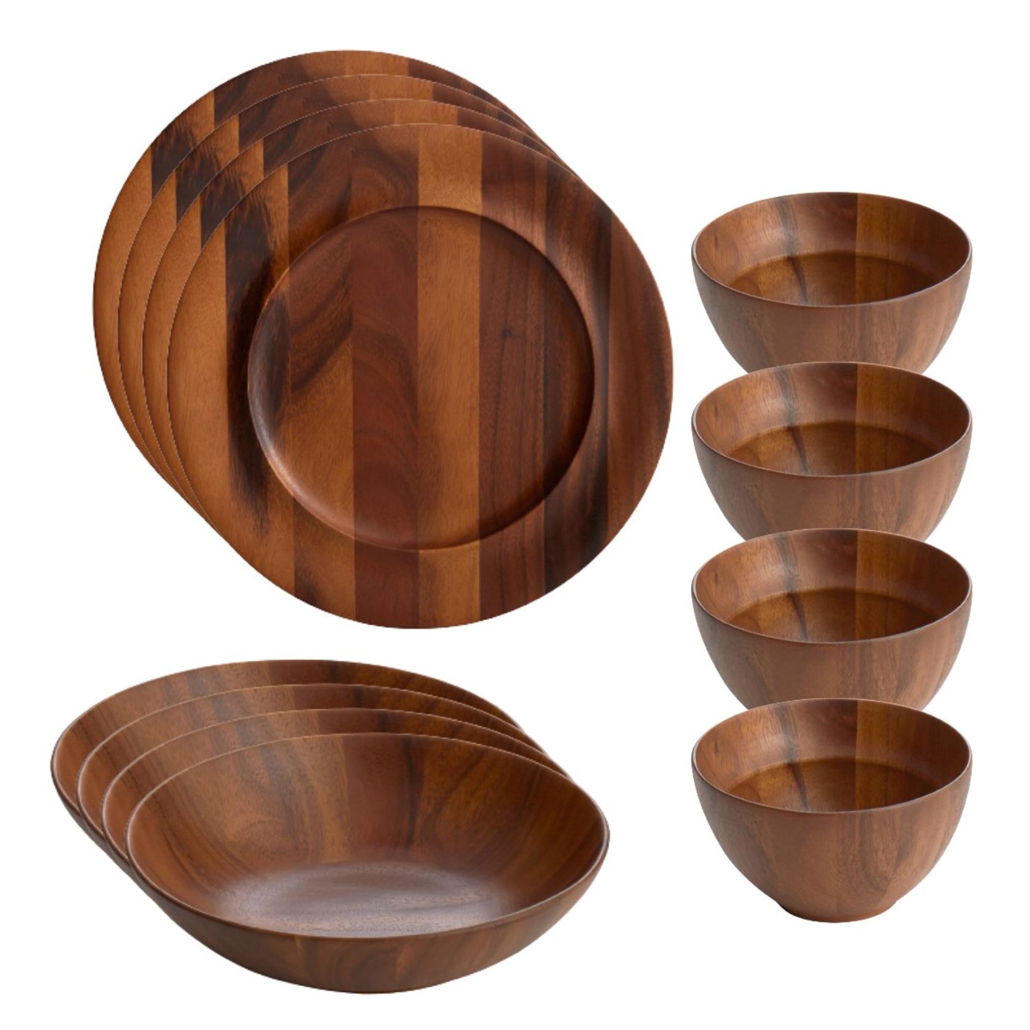 Skye Wood 12 Piece Dinnerware Set image number null