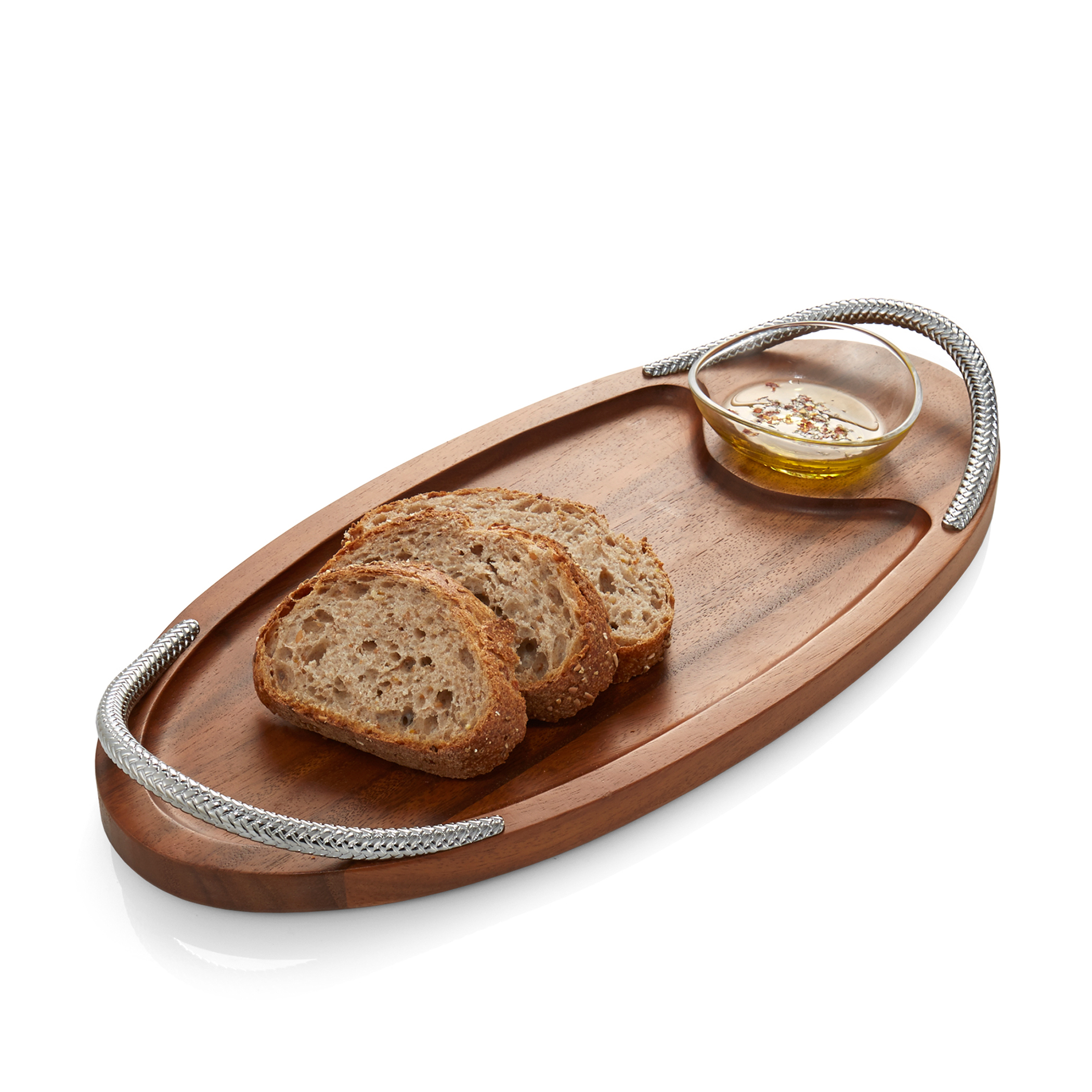 Braid Serving Board W/Dipping Dish - 18in. image number null
