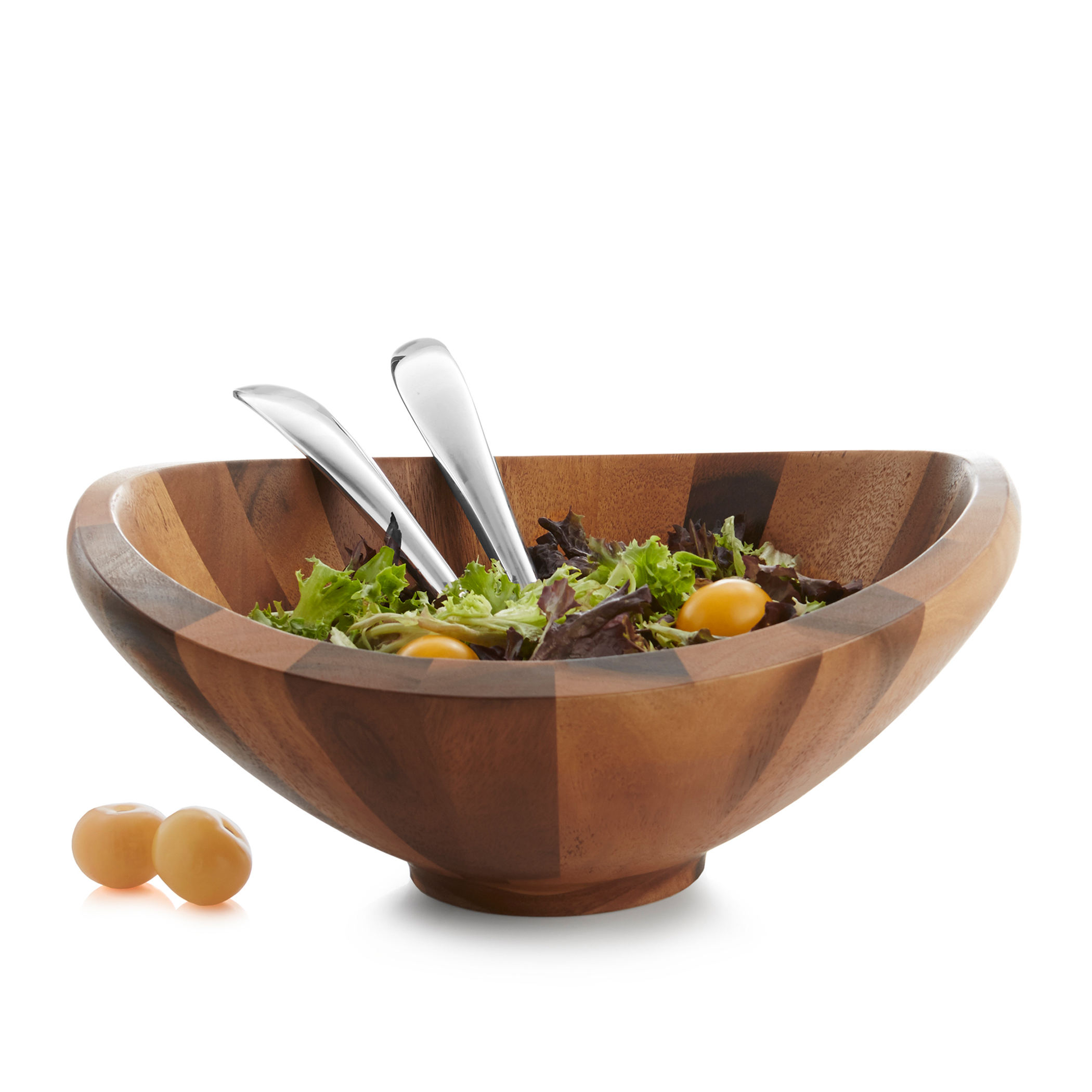 Brown Nambé MT0997 Salad Bowl with Servers 