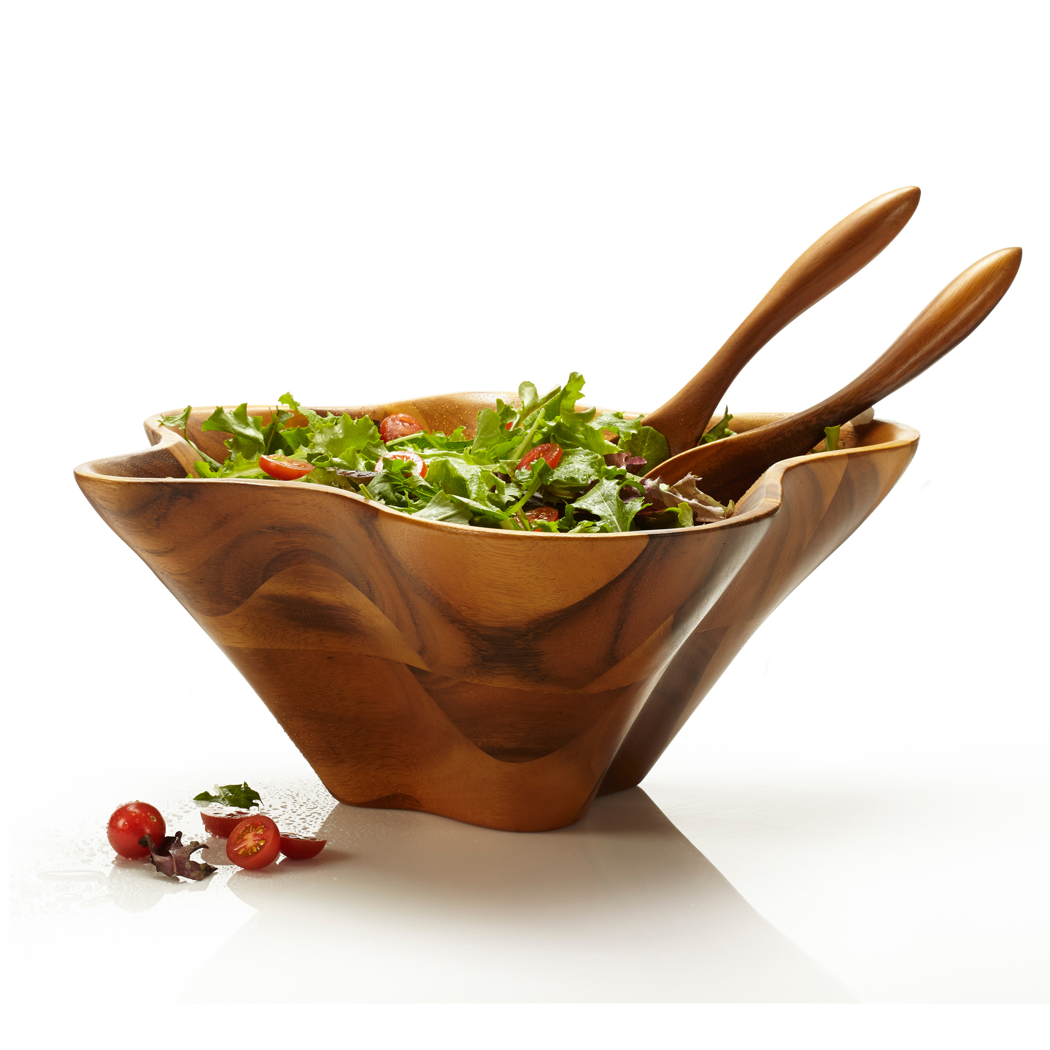 Oceana Coral Salad Bowl w/ Servers image number null