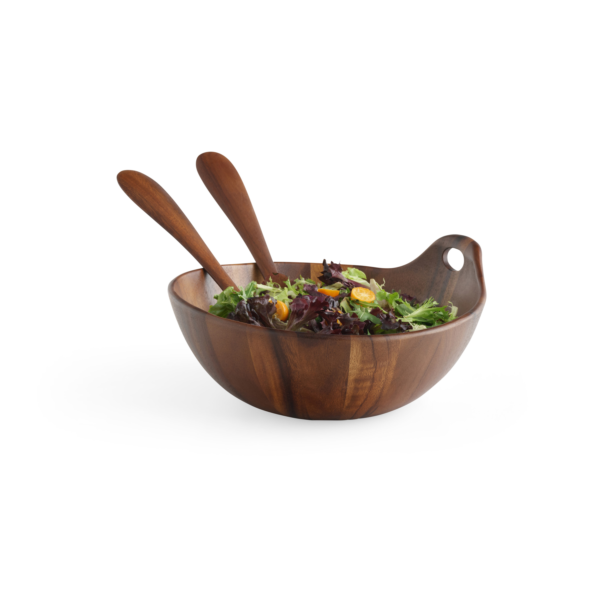 Portables Wood Salad Bowl w/Servers image number null