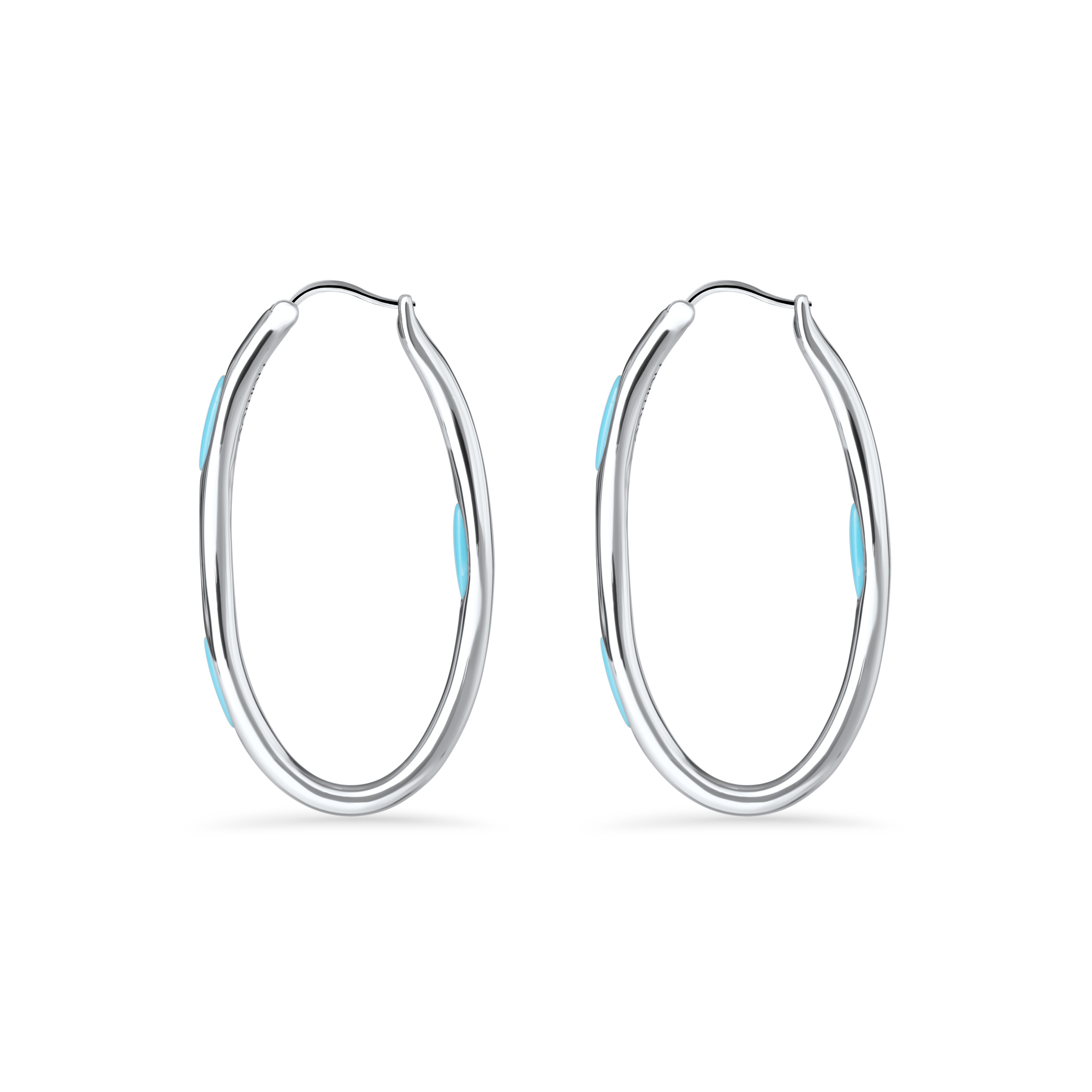 Marina Silver Flow Hoop Earrings image number null