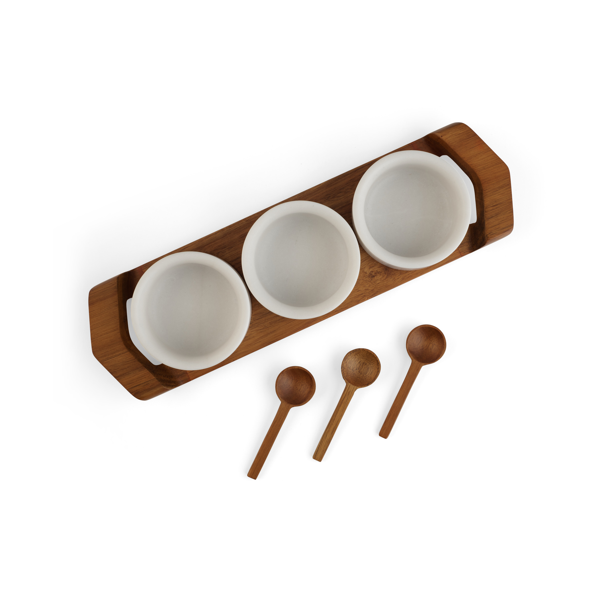 Chevron Condiment Tray w/ Spoons image number null