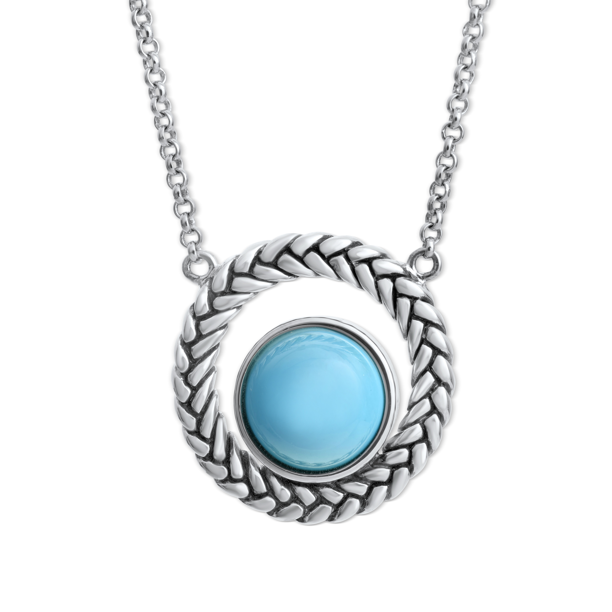 Marina Braid Silver Circle Pendant image number null