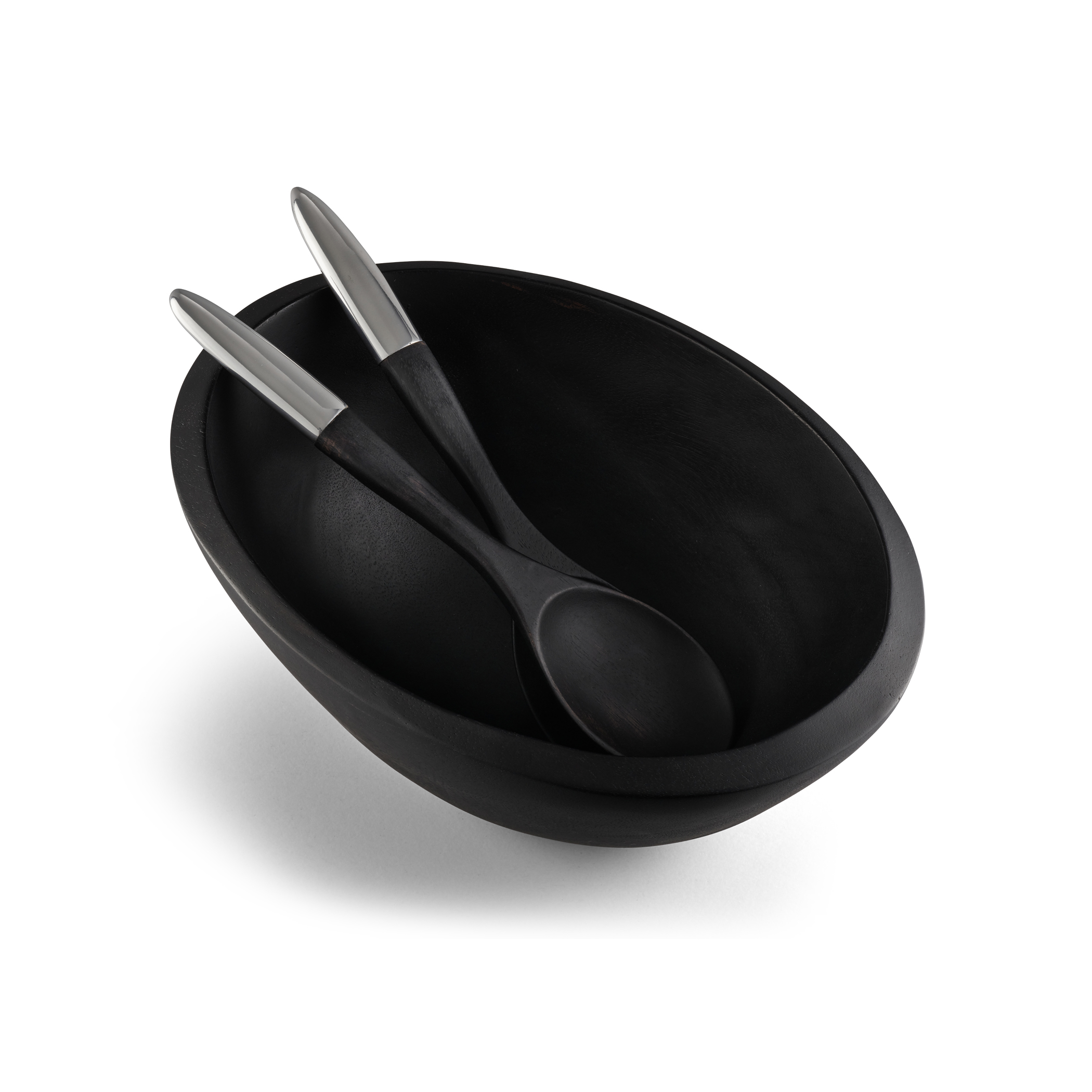 Noir Salad Bowl w/ Servers image number null
