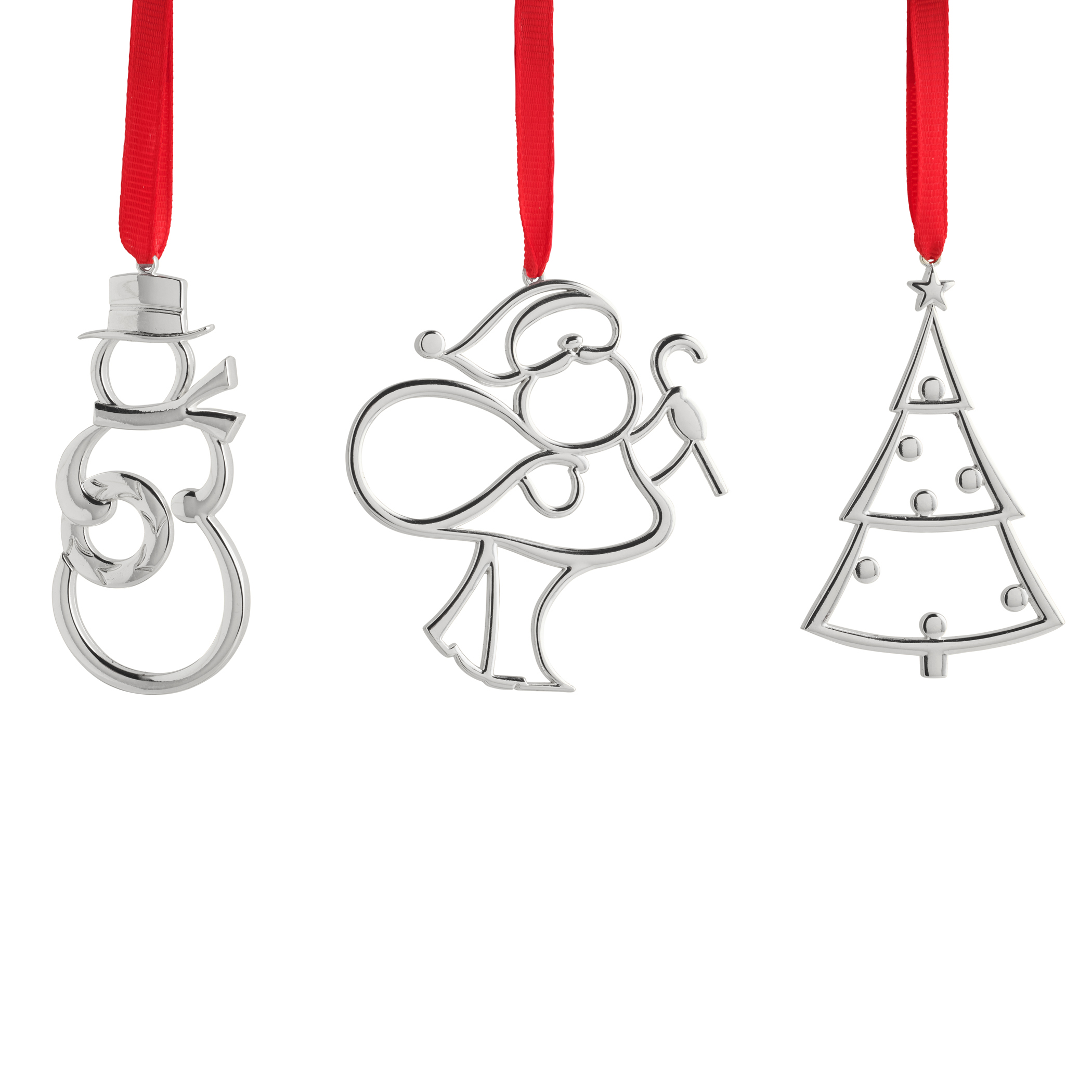 Assorted Mini Ornaments – Santa, Tree, Snowman (Set of 3) image number null