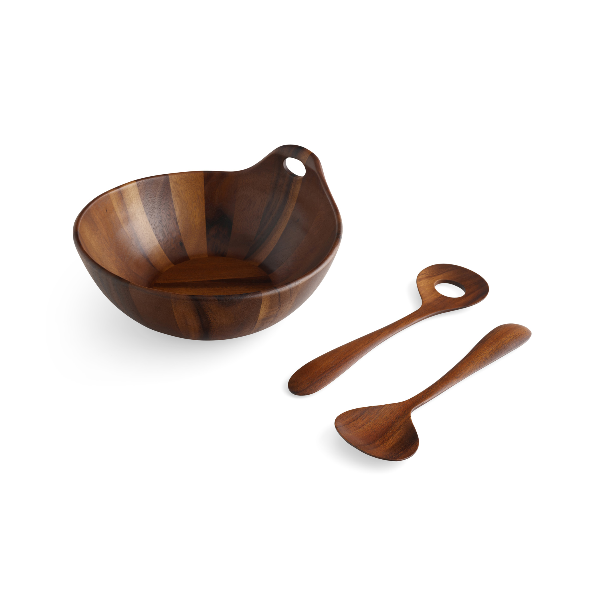 Portables Wood Salad Bowl w/Servers image number null