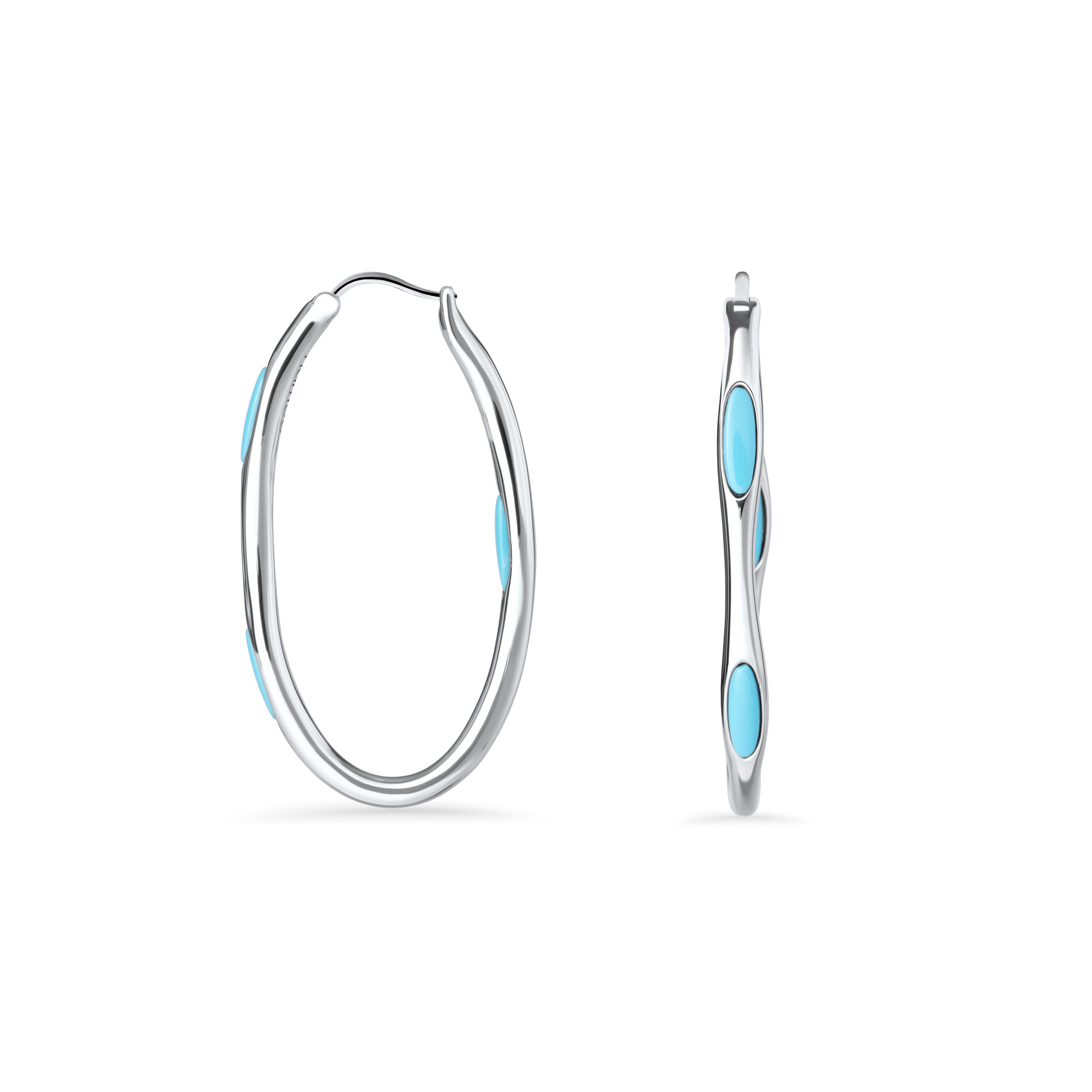 Marina Silver Flow Hoop Earrings image number null