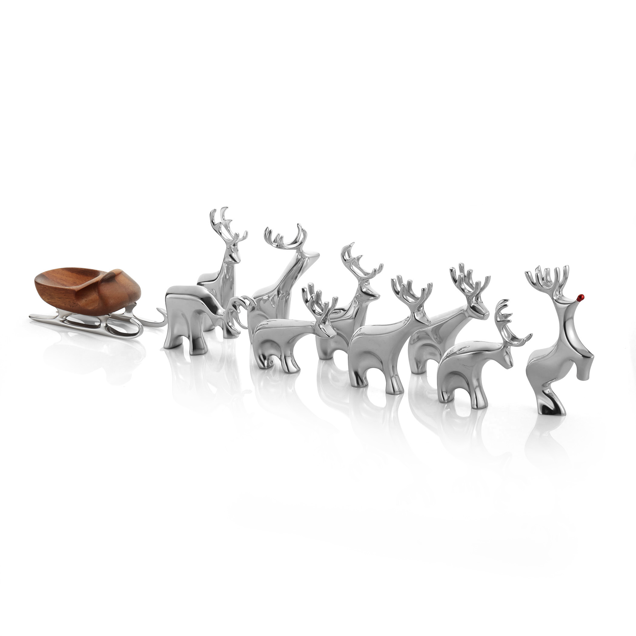 10-Piece Miniature Reindeer Set image number null
