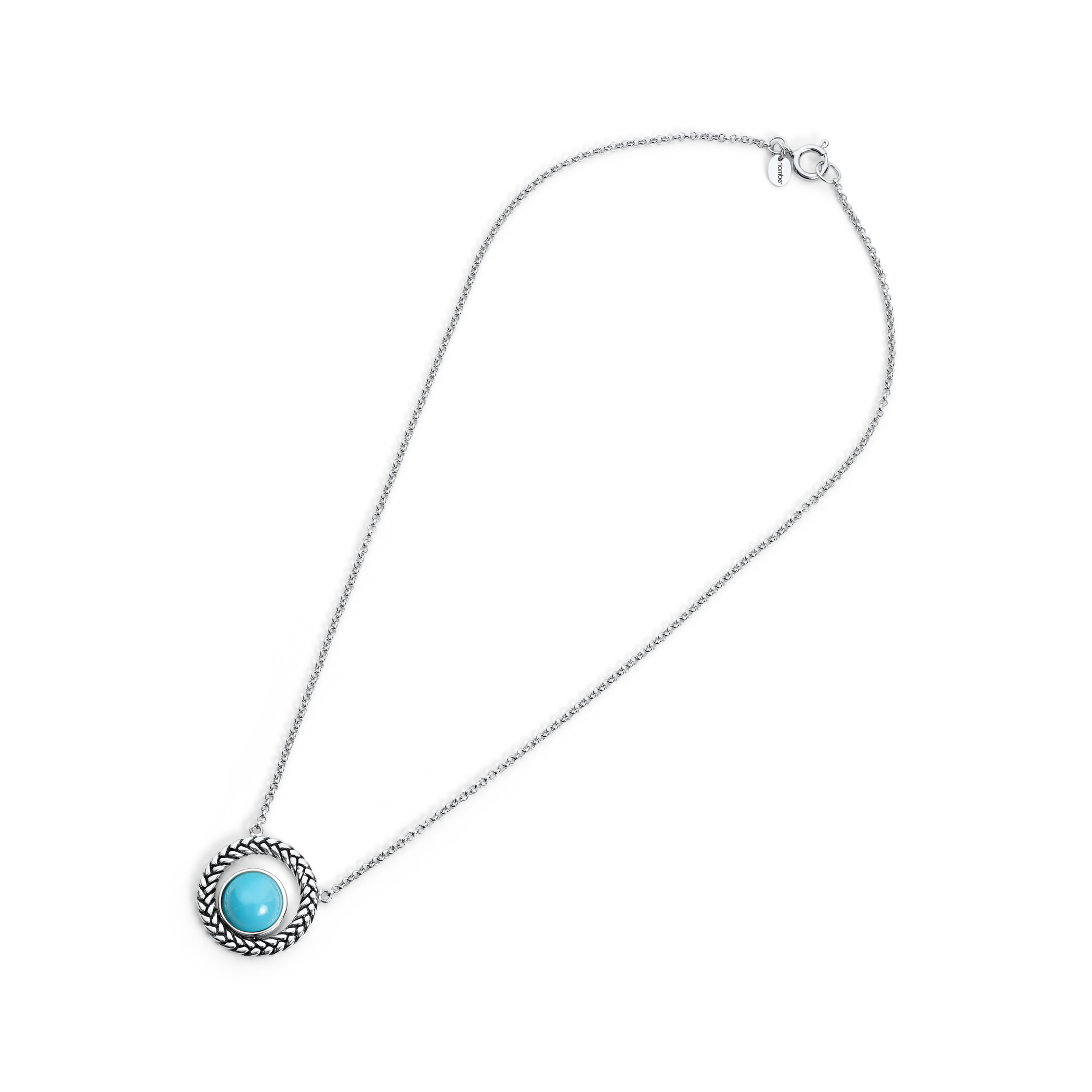 Marina Braid Silver Circle Pendant image number null
